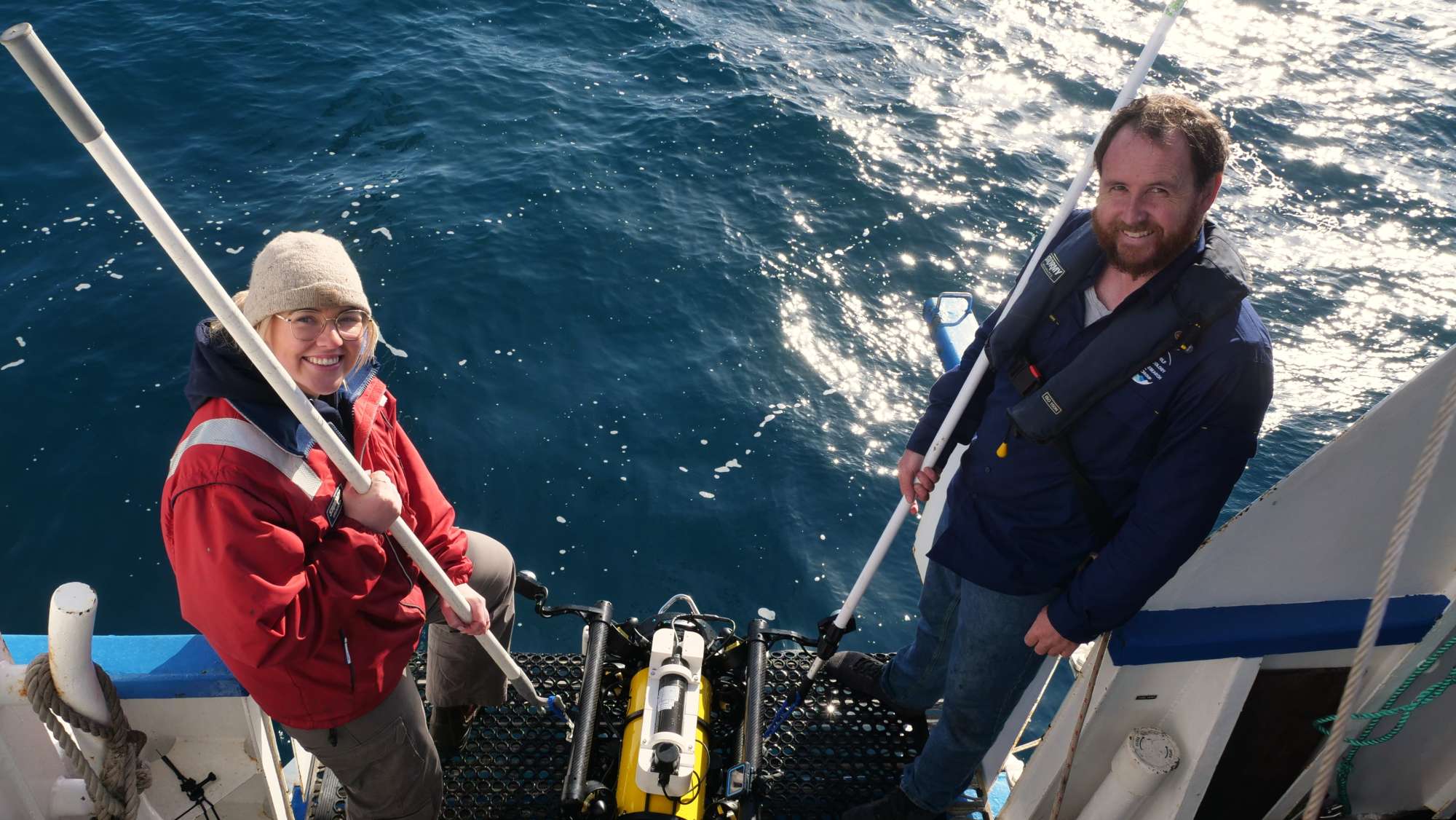 Laura Holmes and Jacquomo Monk during ROV deployments _ Credit NESP-IMAS