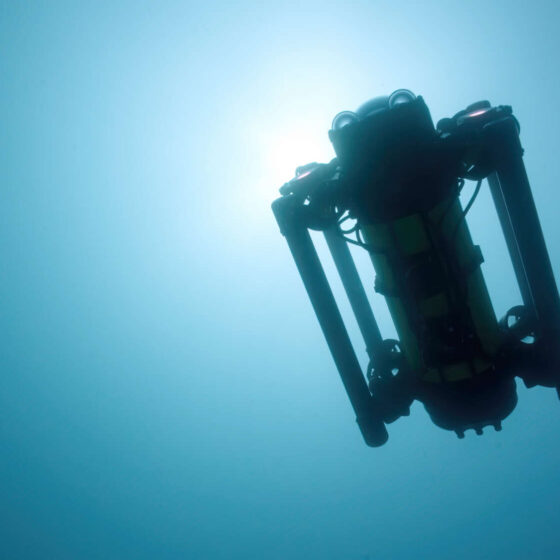 Boxfish AUV underwater bottom view